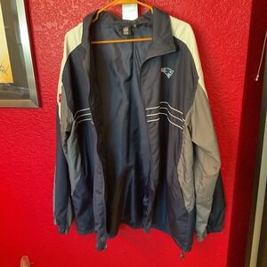 Vtg NFL Football New England Patriots Full Zip Windbreaker Jacket Mens XXL, Y2K